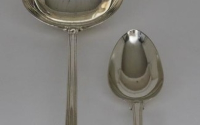 A Victorian Silver and Thread Pattern Soup Ladle and...