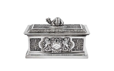 A Victorian sterling silver commemorative box, London 1897 by John Marshall Spink (Spink & Son)