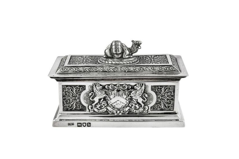 A Victorian sterling silver commemorative box, London