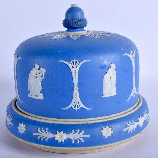 A WEDGWOOD JASPERWARE CHEESE DOME, decorated with neo