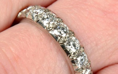 A brilliant-cut diamond full eternity ring.Estimated total diamond weight 2.50cts, H-I colour