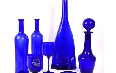 A collection of 20th century Bristol and other cobalt blue g...