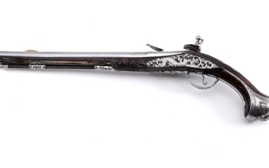 A fine French iron mounted flintlock pistol circa 1700 by Fafchamps. The...