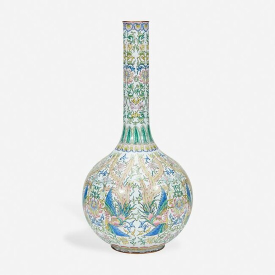 A large Chinese enameled copper vase 铜胎