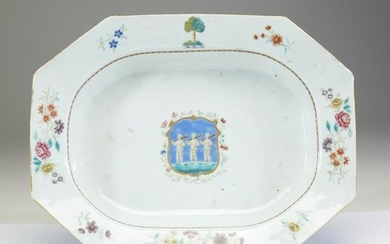 A large Chinese export famille rose porcelain