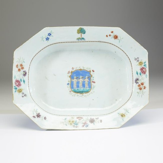 A large Chinese export famille rose porcelain