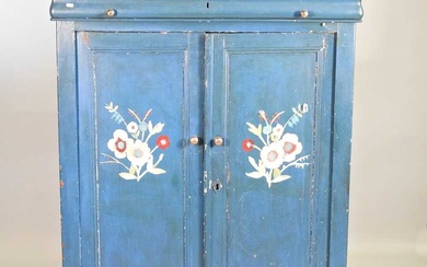 A large early 20th century French polychrome painted side cabinet,...