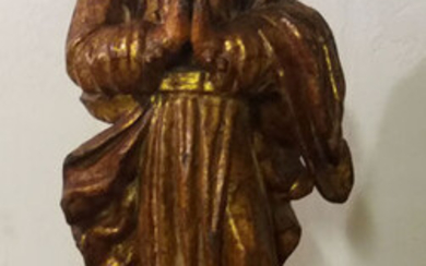A large statue of the Virgin Mary - 68 cm - Wood, polychrome and gilt wood- 18th century