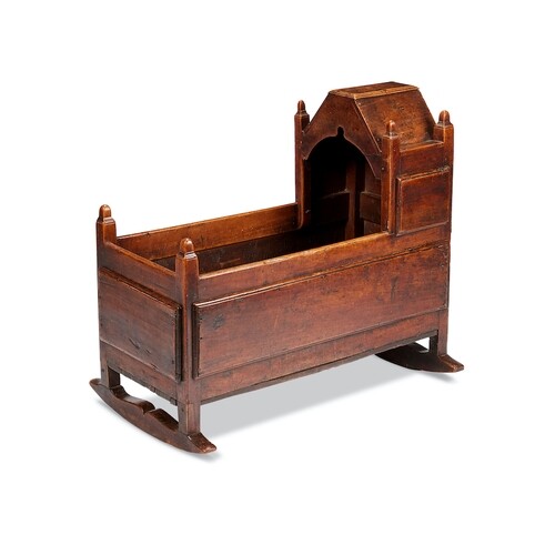 A late 17th / early 18th century cherrywood and oak cradle W...