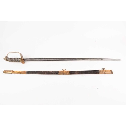 A late 19th century 1827 pattern Naval officers dress sword ...