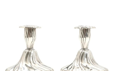 SOLD. A pair of 20th century silver candlesticks. H. 12 cm. Filled. (2) – Bruun Rasmussen Auctioneers of Fine Art