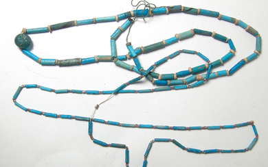 A pair of Egyptian faience bead necklaces, Late Period