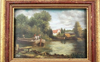 A pair of Vintage Landscape Oil Paintings. Signed by the artist "Joy"