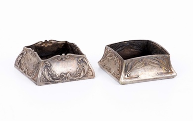A pair of antique Russian 84 silver salt shakers made...