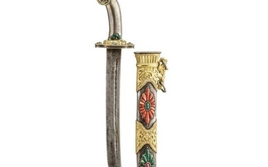 A silver-mounted Tibetan short-sword, 20th century