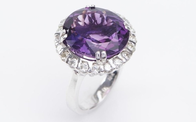 AM AMETHYST AND DIAMOND COCKTAIL RING