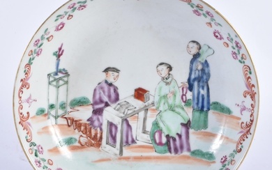 AN 18TH CENTURY CHINESE EXPORT FAMILLE ROSE PORCELAIN DISH Q...