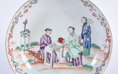 AN 18TH CENTURY CHINESE EXPORT FAMILLE ROSE PORCELAIN DISH Qianlong. 15 cm diameter.