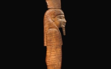 AN EGYPTIAN WOOD LID OF A GERMINATING OSIRIS BED, 18TH DYNASTY, PROBABLY PERIOD OF HOREMHAB, 1319-1292 B.C.