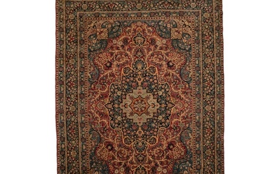 AN EXCEPTIONAL HAND KNOTTED PERSIAN RUG, LATE 19TH / EARLY 2...
