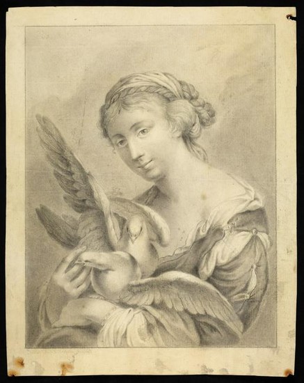 ARTISTA NEOCLASSICO Woman with doves.