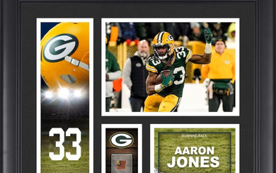 Aaron Jones Packers Custom Framed Photo Display with Game-Used Football Piece