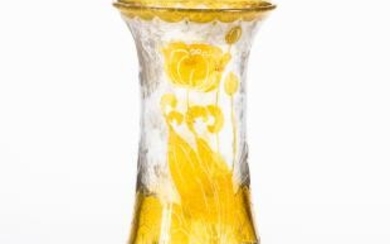 Albert Parlow for Handel Floral Cameo Glass Vase