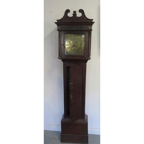 An 18th / 19th century oak 30 hour longcase clock with a bra...