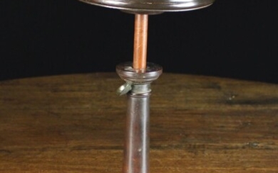 An Early 19th Century Turned Treen Stand. The round tray top having raised edge moulding on a height