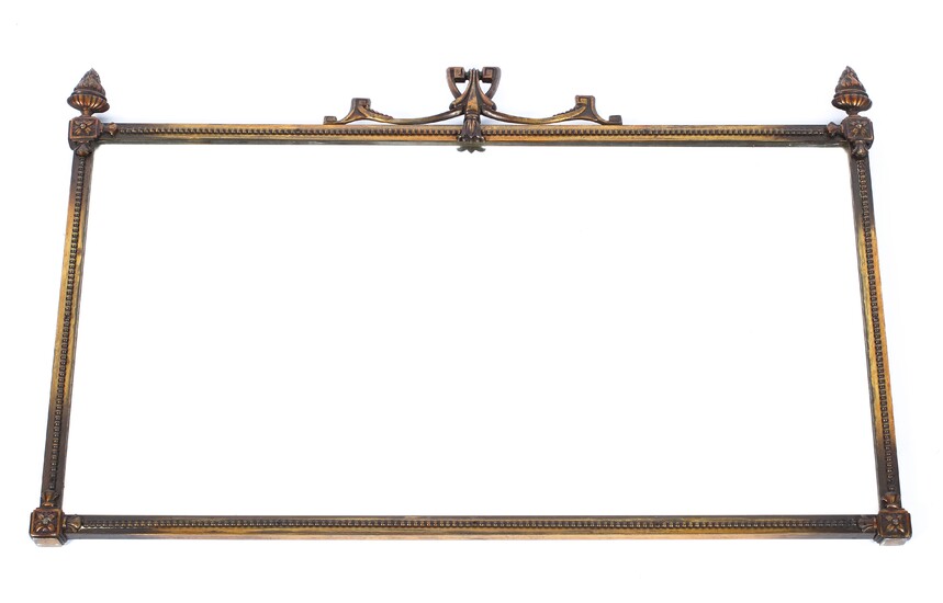 An Edwardian brass bevelled edge wall mirror