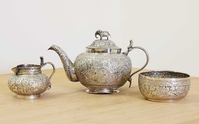 An Indian silver tea service