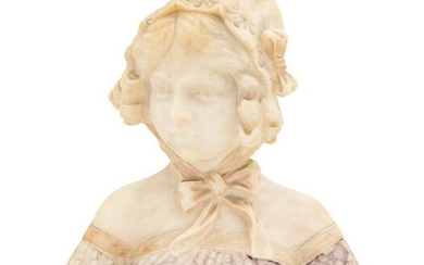 An Italian Alabaster Bust of a Girl