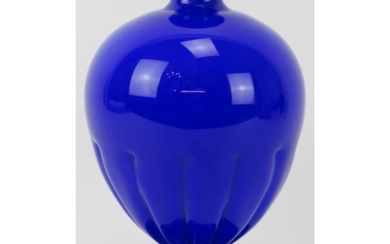 An Italian Murano cobalt blue glass vase, signed Cenedese, m...