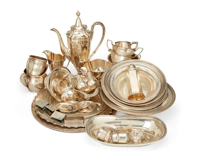 An assembled group of sterling silver hollowware