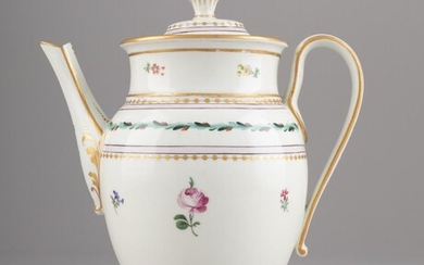 An early 19th century Vienna porcelain coffee pot and cover, 10 in. (25.40 cm.) h.