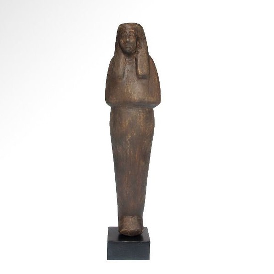 Ancient Egyptian Wood Wooden Shabti, 21st-22nd Dynasty