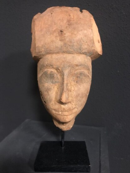 Ancient Egyptian Wood sarcophagus mask, 24,7 cm