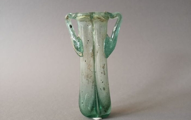 Ancient Roman Glass Double Balsamarium - 12 cm