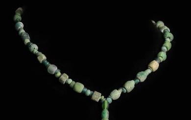 Ancient Roman Glass Green Beaded Necklace (No Reserve Price)