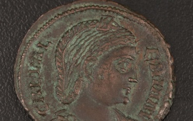 Ancient Roman Imperial Follis Coin of Galeria Valeria, ca. 293 A.D.