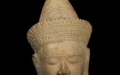 Angkor Wat Style Stone Vishnu Head - Protector &