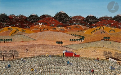 Anne-Marie SABATIER (born in 1947)Les Vendanges, 1979Oilon canvas.Signed and dated lower right.73 x 100 cm