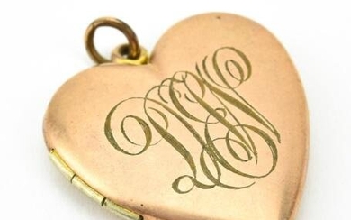 Antique C 1900 Gold Filled Heart Monogram Locket