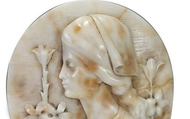Antique European carved alabaster sculpture