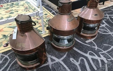 Antique Pair of Copper Ship Lanterns
