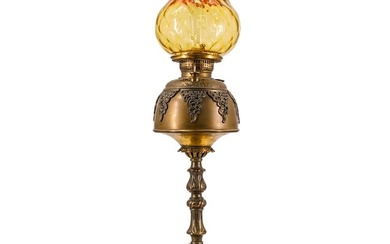 Antique Victorian Brass Parlor Lamp