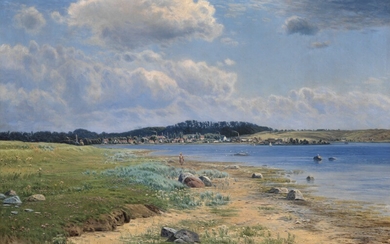 Anton Thorenfeld: “Fra Stranden ved Frederiksværk”. From the beach near Frederiksværk. Signed and dated A. Thorenfeld 1898. Oil on canvas. 107×153 cm.