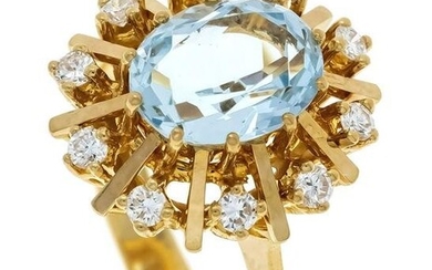 Aquamarine diamond ring GG 750