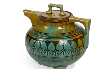 Attributed to Christopher Dresser, an earthenware teapot