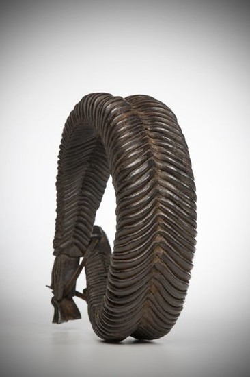 BAOULE, Ivory Coast. Magnificent woven leather belt, patinated...